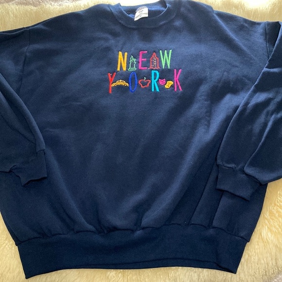 Navy Blue New York Sweatshirt - Picture 1 of 7